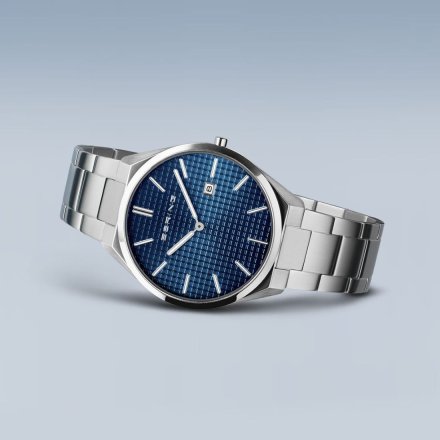 Zegarek Bering ULTRA SLIM 17240-707 męski srebrny z datownikiem