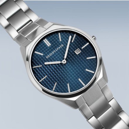 Zegarek Bering ULTRA SLIM 17240-707 męski srebrny z datownikiem