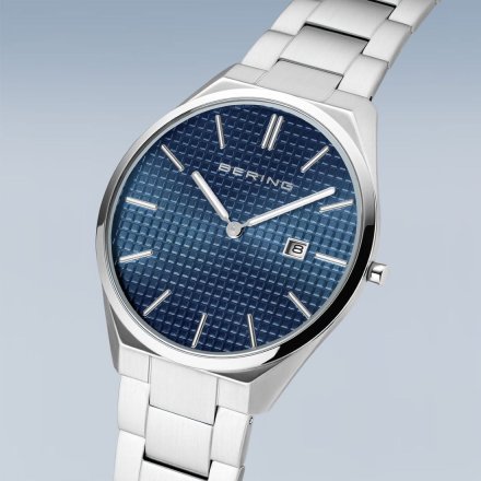 Zegarek Bering ULTRA SLIM 17240-707 męski srebrny z datownikiem