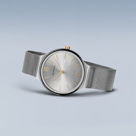 Zegarek Bering Ultra Slim 18434-010 srebrny ze złotymi detalami