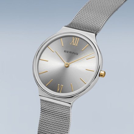 Zegarek Bering Ultra Slim 18434-010 srebrny ze złotymi detalami