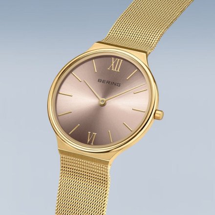 Zegarek Bering Ultra Slim 18434-336 złoty z różową tarczą