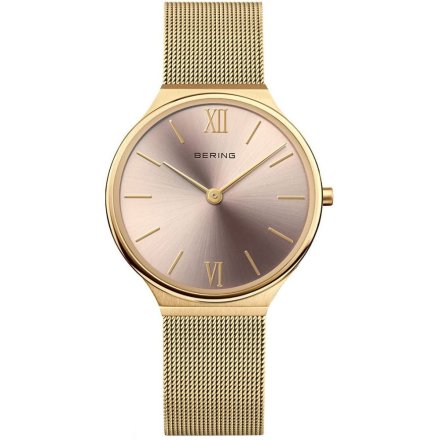 Zegarek Bering Ultra Slim 18434-336 złoty z różową tarczą