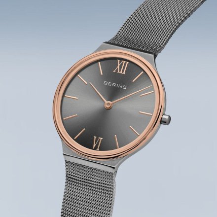 Zegarek Bering Ultra Slim 18434-369 szary z różowozłotymi detalami