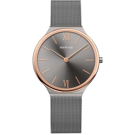 Zegarek Bering Ultra Slim 18434-369 szary z różowozłotymi detalami