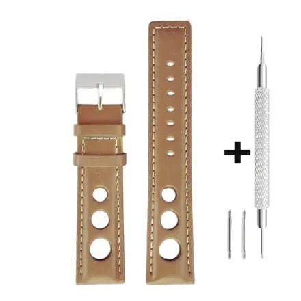 Kremowy pasek 24 mm skórzany DILOY P355.24.23 + GRATIS dwa teleskopy i narzędzie