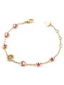 Guess Petra bransoletka złota damska różowe kryształy JUBB05099JW (S)