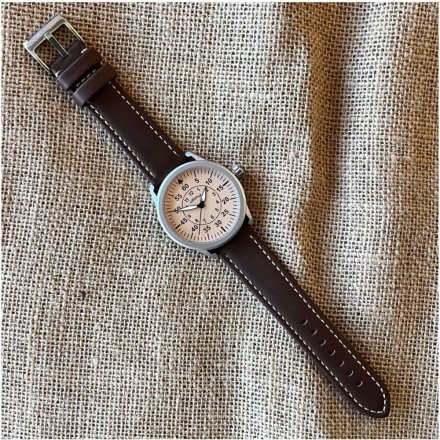 Brązowy pasek przedłużany 26 mm skórzany XL DILOY 377EA.26.02 + GRATIS dwa teleskopy i narzędzie