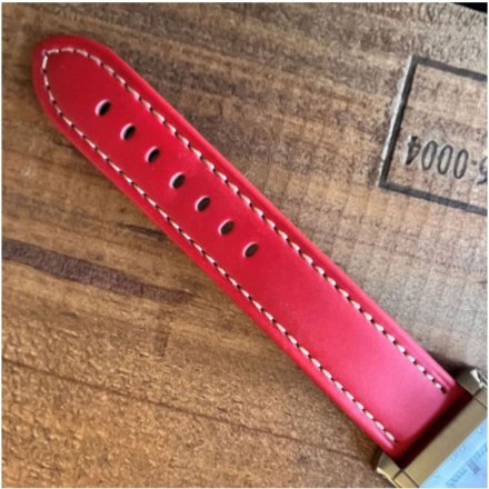 Czerwony pasek przedłużany 26 mm skórzany XL DILOY 377EA.26.06 + GRATIS dwa teleskopy i narzędzie