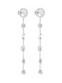 Guess 4 LOVE srebrne kolczyki wiszące z kryształami JUBE05040JW