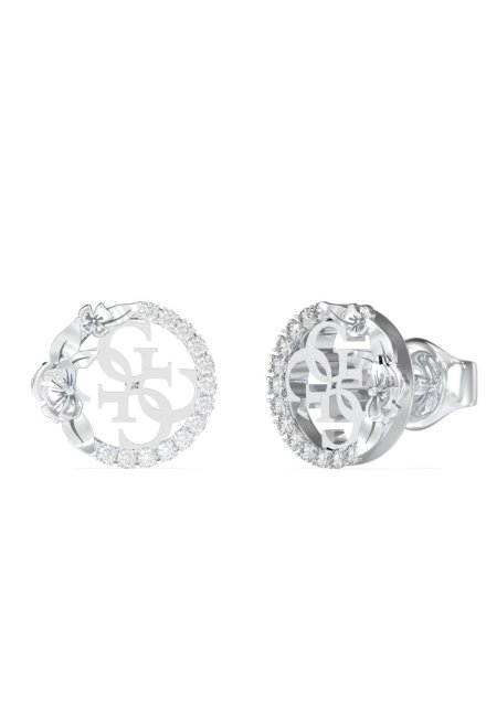 Guess 4 LOVE srebrne kolczyki z kryształami JUBE05041JW