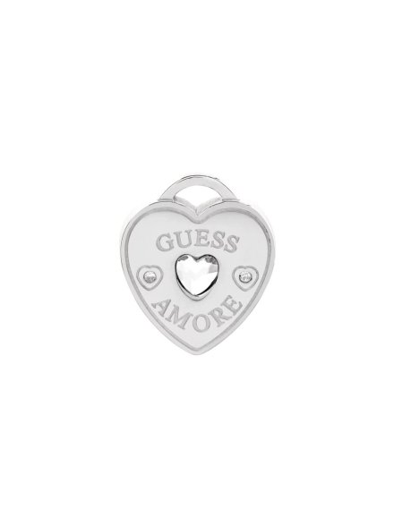Guess Amore srebrne kolczyki serca kłódki JUBE05058JW