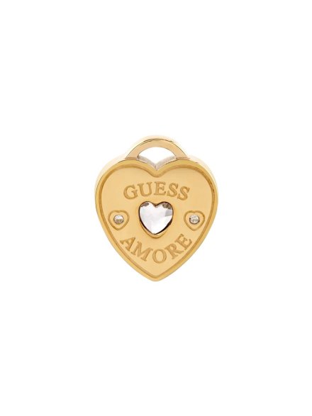 Guess Amore złote kolczyki serca kłódki JUBE05058JW