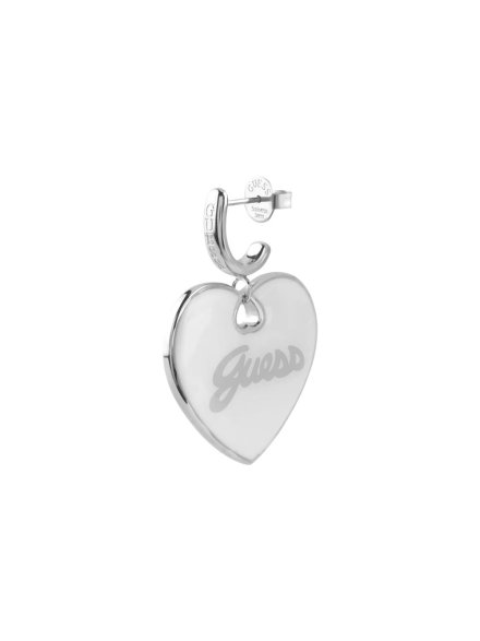 Guess Vintage srebrne kolczyki wiszące serca JUBE05150JW