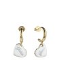Guess Vintage złote kolczyki wiszące serca białe JUBE05151JW