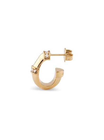 Guess BAMBOO złote kolczyki koła 18 mm JUBE05164JW