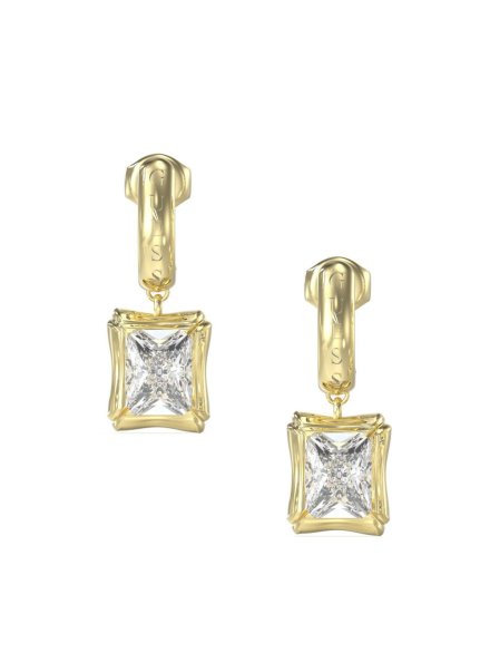 Guess BAMBOO złote kolczyki wiszące kryształy JUBE05172JW