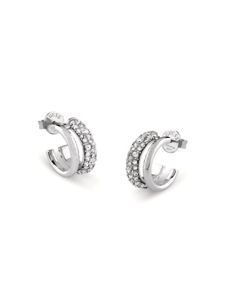 Guess FABULOUS ME srebrne kolczyki koła JUBE05197JW