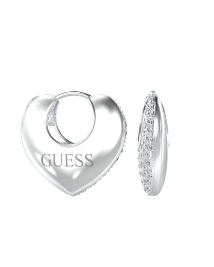 Guess CRAZY IN LOVE srebrne kolczyki serca retro vintage JUBE05207JW