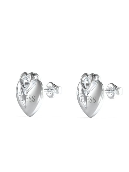 Guess CRAZY IN LOVE srebrne kolczyki serca JUBE05218JW