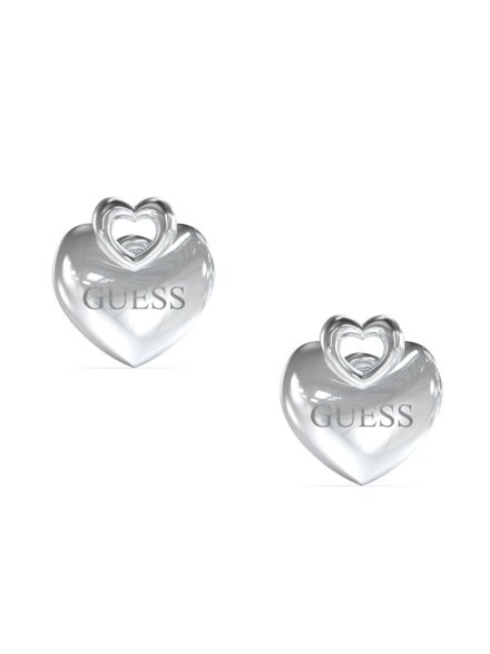 Guess CRAZY IN LOVE srebrne kolczyki serca JUBE05218JW
