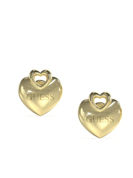 Guess CRAZY IN LOVE złote kolczyki serca JUBE05218JW