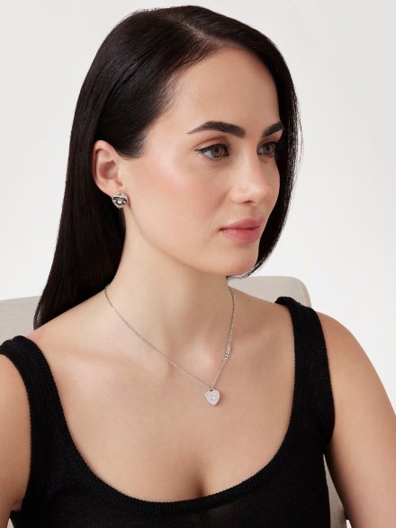 Guess AMORE srebrny naszyjnik zawieszka serce JUBN05056JW