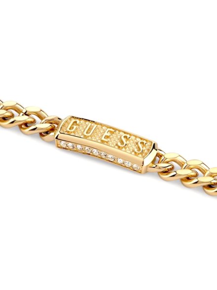 Guess Lion King złota bransoletka łańcuch pancerka JUMB05015JW