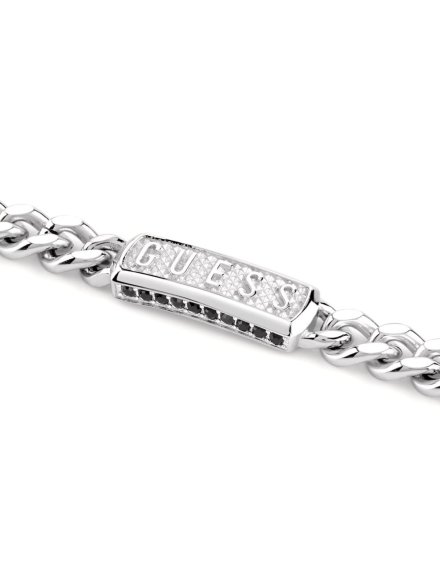 Guess Lion King srebrna bransoletka łańcuch pancerka JUMB05015JW