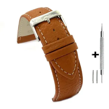 Brązowy pasek przedłużany 16 mm XL skórzany DILOY P206EL.16.03 + GRATIS dwa teleskopy i narzędzie