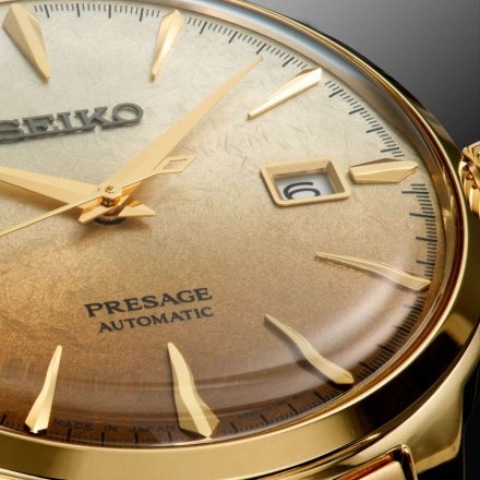 Seiko Presage SRPK46J1 elegancki zegarek automatyczny złoty