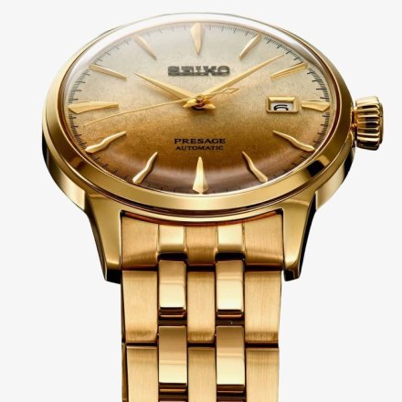 Seiko Presage SRPK46J1 elegancki zegarek automatyczny złoty