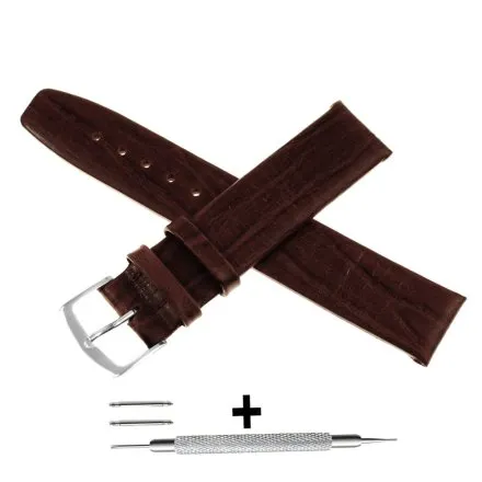 Brązowy pasek 12 mm skórzany DILOY P261.12.02 + GRATIS dwa teleskopy i narzędzie