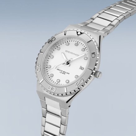 Bering Classic zegarek damski 18936-704 srebrny z datownikiem