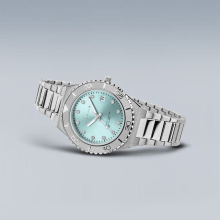Bering Classic zegarek damski 18936-707 srebrny z błękitną tarczą