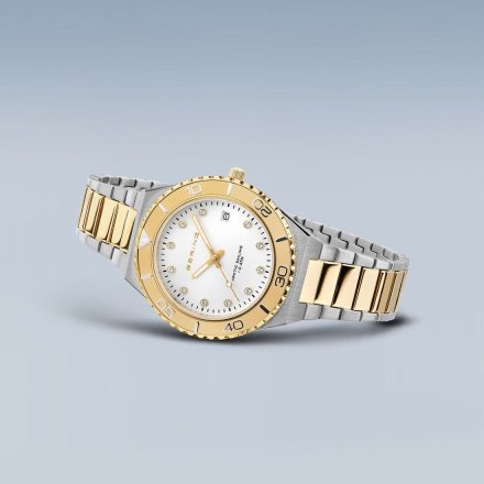Bering Classic zegarek damski 18936-710 srebrno-złoty z datownikiem
