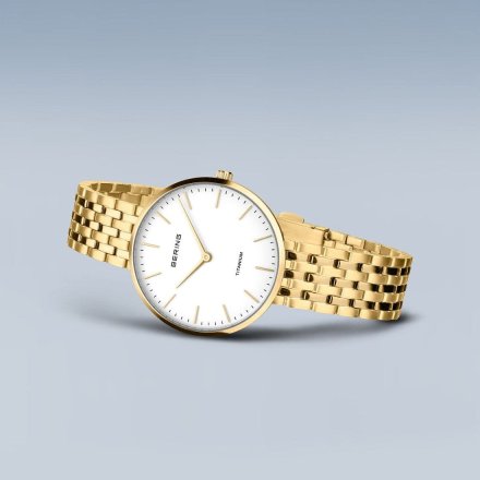 Bering Titanium złoty 19334-334 klasyczny zegarek damski na bransolecie