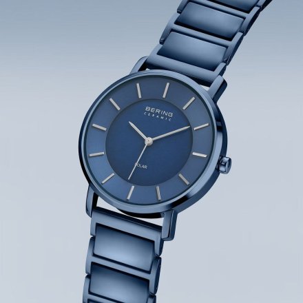 Bering Slim Solar 19535-797 Zegarek damski ceramiczny granatowy