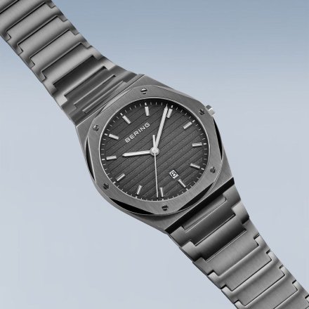 Zegarek Bering Classic 19742-777 męski grafitowy z datownikiem