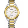 Klasyczny Citizen zegarek męski BM7624-82A Eco-Drive Modern srebno-złoty