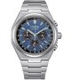 Citizen Super Titanium Chronograph srebrny zegarek CA4610-85L z granatową tarczą 