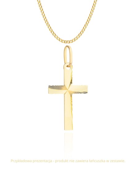 Zawieszka złoty krzyżyk diamentowany • Złoto 585 0.44 g