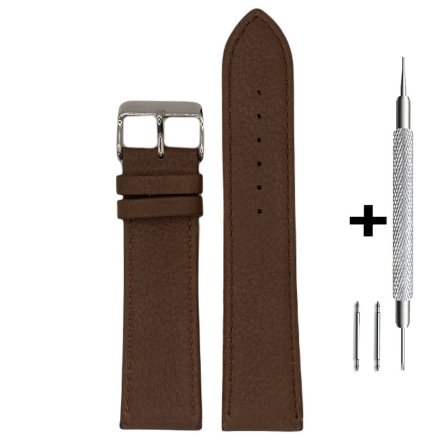 Brązowy pasek 24 mm XL skórzany CHERMOND + GRATIS dwa teleskopy i narzędzie
