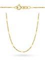 Łańcuszek złoty 42 cm splot singapure z blaszką • Złoto 585 0.87 g