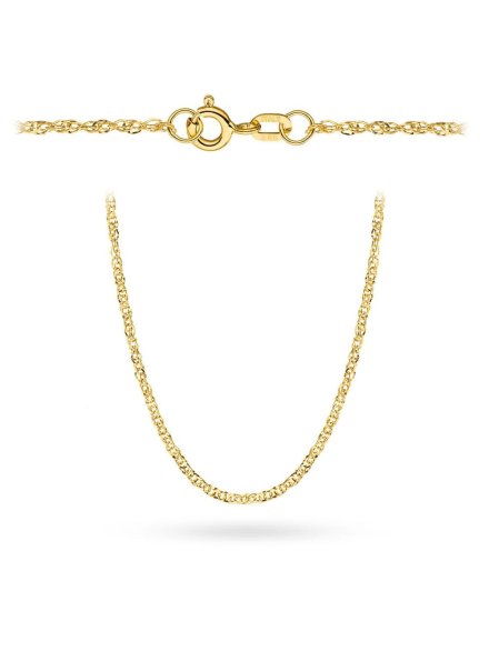 Łańcuszek złoty 50 cm splot singapure podwójnie skręcony • Złoto 585 0.92 g