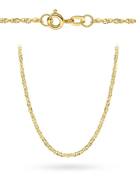 Łańcuszek złoty 45 cm splot singapure podwójnie skręcony diamentowany • Złoto 585 0.83 g