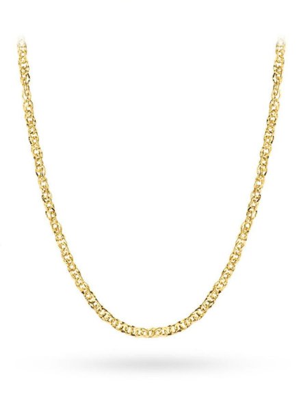 Łańcuszek złoty 45 cm splot singapure podwójnie skręcony diamentowany • Złoto 585 0.83 g