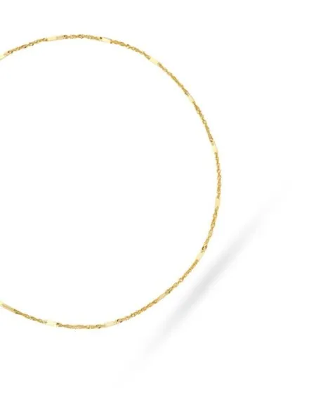 Bransoletka złota na nogę splot singapure z blaszką • Złoto 585 0.58 g