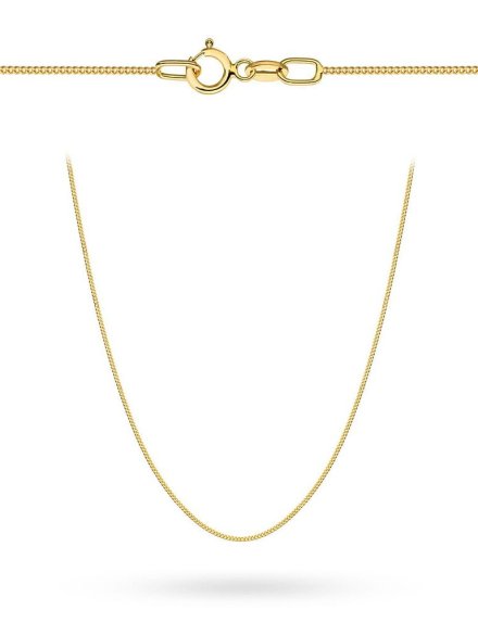 Łańcuszek złoty lekki 45 cm splot pancerka gładka • Złoto 585 0.55 g