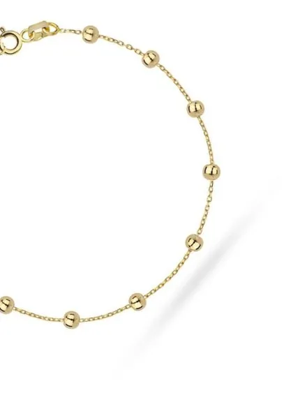 Bransoletka złota delikatne gładkie kuleczki • Złoto 585 0.88 g